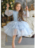 Long Sleeve Lace Tulle Flower Girl Dress